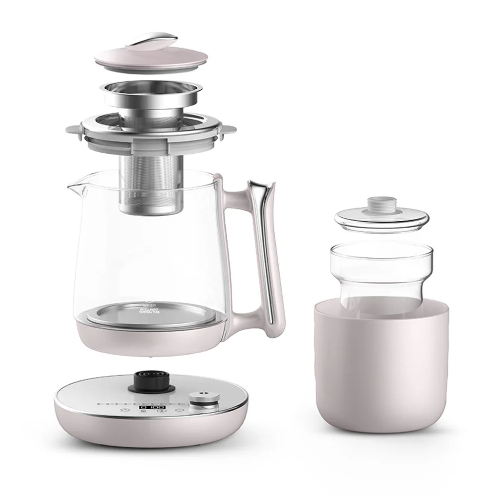 غلاية كهربائية للمكتب، غلاية ماء زجاجية منزلية، غلاية كهربائية متعددة الوظائف، إبريق شاي بالأعشاب المزهرة، غلاية صانع الشاي