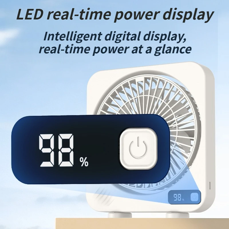 مروحة سطح المكتب USB المحمولة 2025 - تصميم صغير مع شاشة رقمية، رائعة للاستخدام المنزلي والمكتبي للطلاب