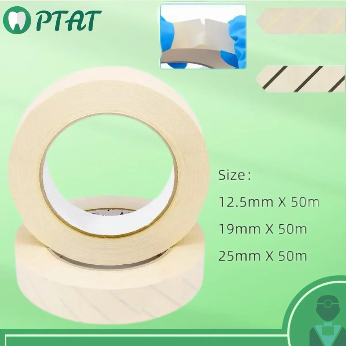 50M Dental Tape Sterilization Indicator Autoclave Steam Tapes Defend Dentistry Laboratory Material Oral Care Supply 12.5/19/25mm