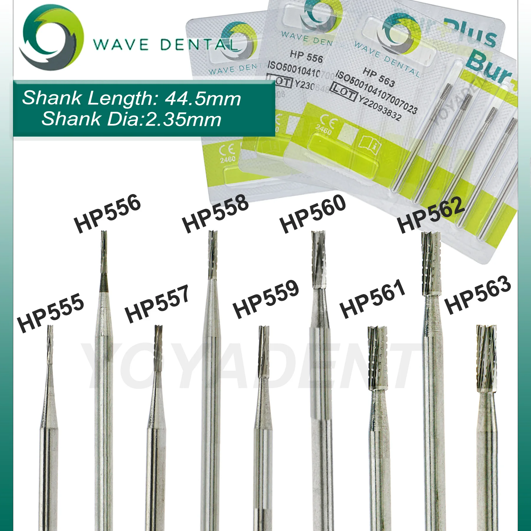 WAVE Dental Carbide Burs Low Speed Burs For Straight Nose Cone Low Speed Handpiece HP 2.35mm Dentistry Strawberries 5Pcs/Pack