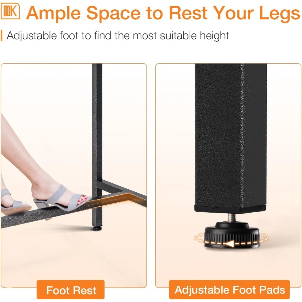 ODK 63 inch Bar Table, Bar Height Pub Table, Counter Height Bar Table, Rectangular High Top Kitchen & Dining Counter Tables with