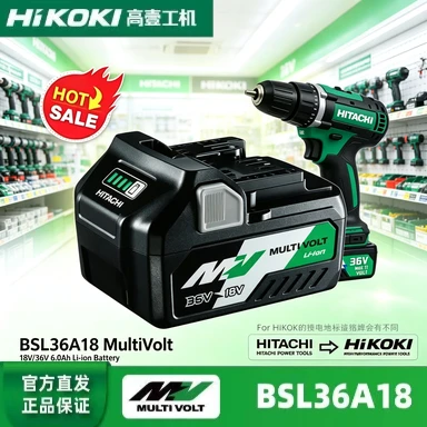 Original Battery BSL36A18 MultiVolt Slide-in Li-ion Battery18V/36V Dual Voltage Replacement For Hitachi Cordless Brushless Tools