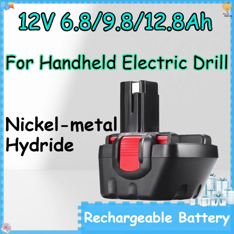 

12V 6.8/9.8/12.8Ah Nickel-metal Hydride Rechargeable Battery for Handheld Electric Drill Replace Rechargeable Batteries