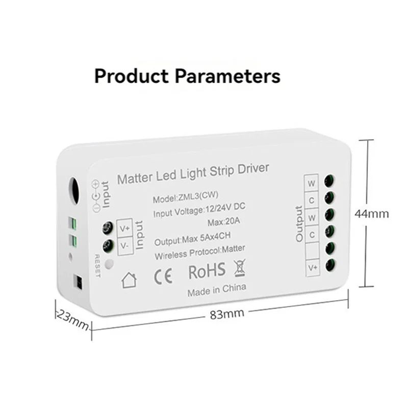 3X Matter Wifi LED Strip Light Controller CW Controller LED Strip Bixb/Siri/For Google Home/For Alexa Control Support-Y47A