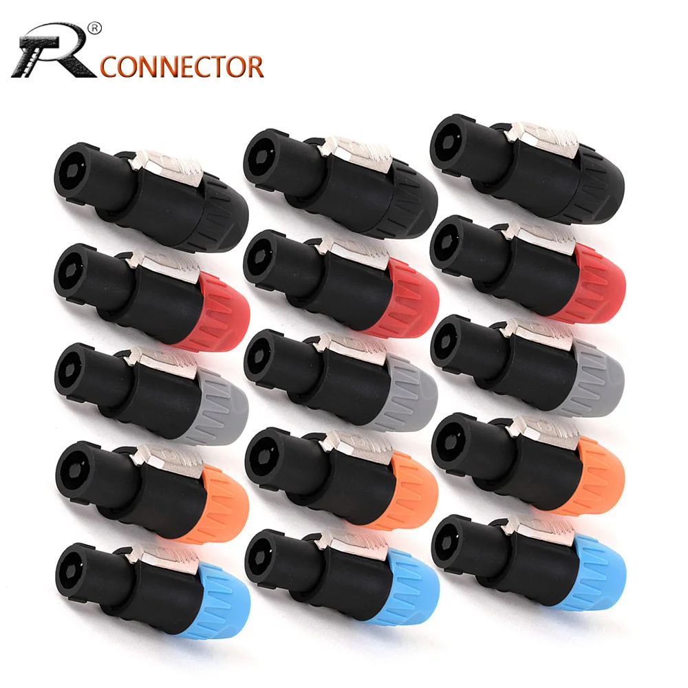 20pcs 4Poles Professional Audio Power Male Plug Speakon Connectors Powercon Connector Twist Lock Cable Adapter