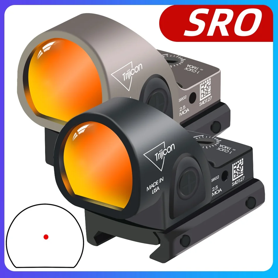 SRO Red Dot Sight Pistol Mini Trijicon RMR Red Dot Tactical Optic Reflex Collimator Hunting GLOCK Rifle Airsoft Scopes 20mm Rail