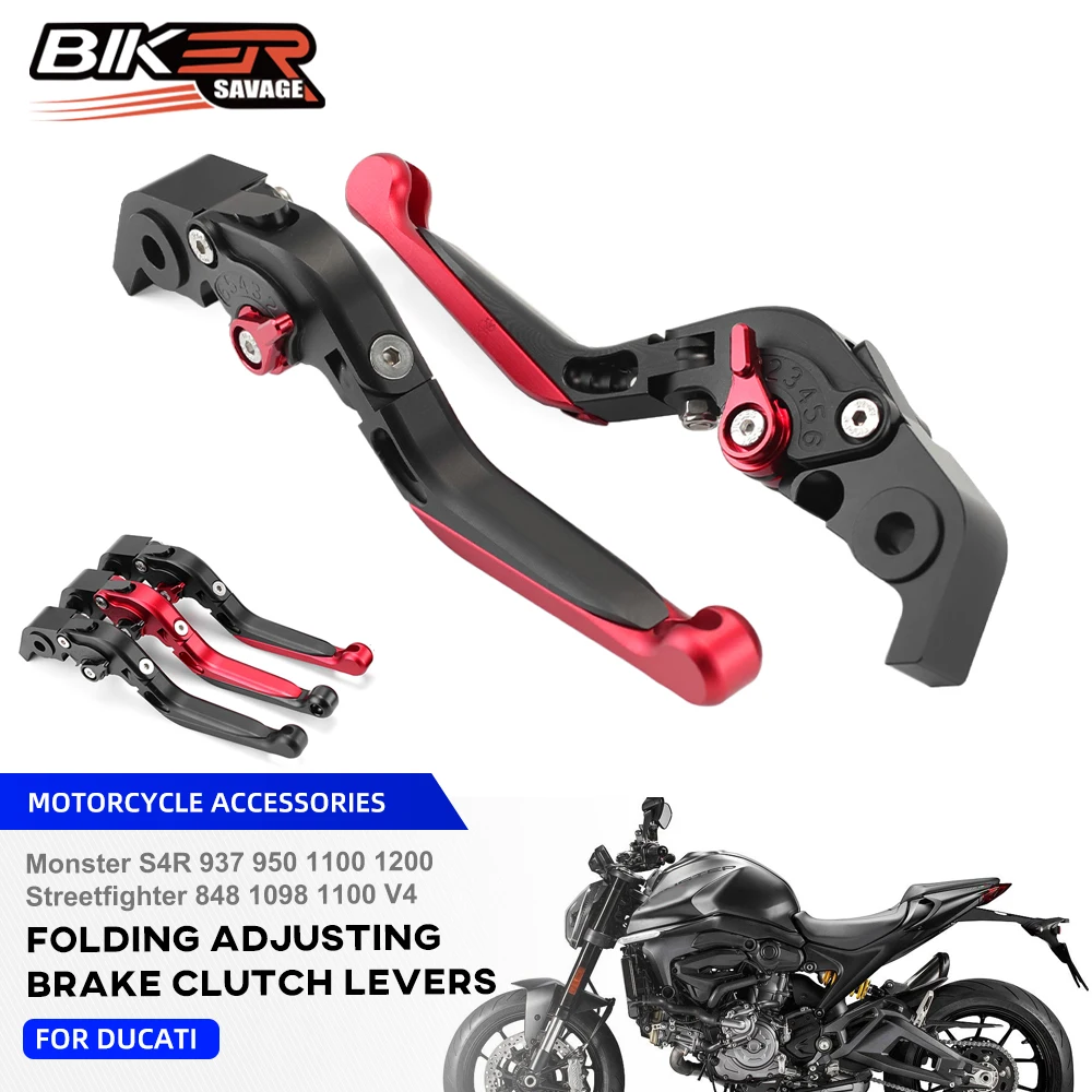 

For Ducati Monster 937 950 1200 Folding Clutch Brake Levers Hypermotard Streetfighter 848 1098 1100 VS Adjustable Brake Handles