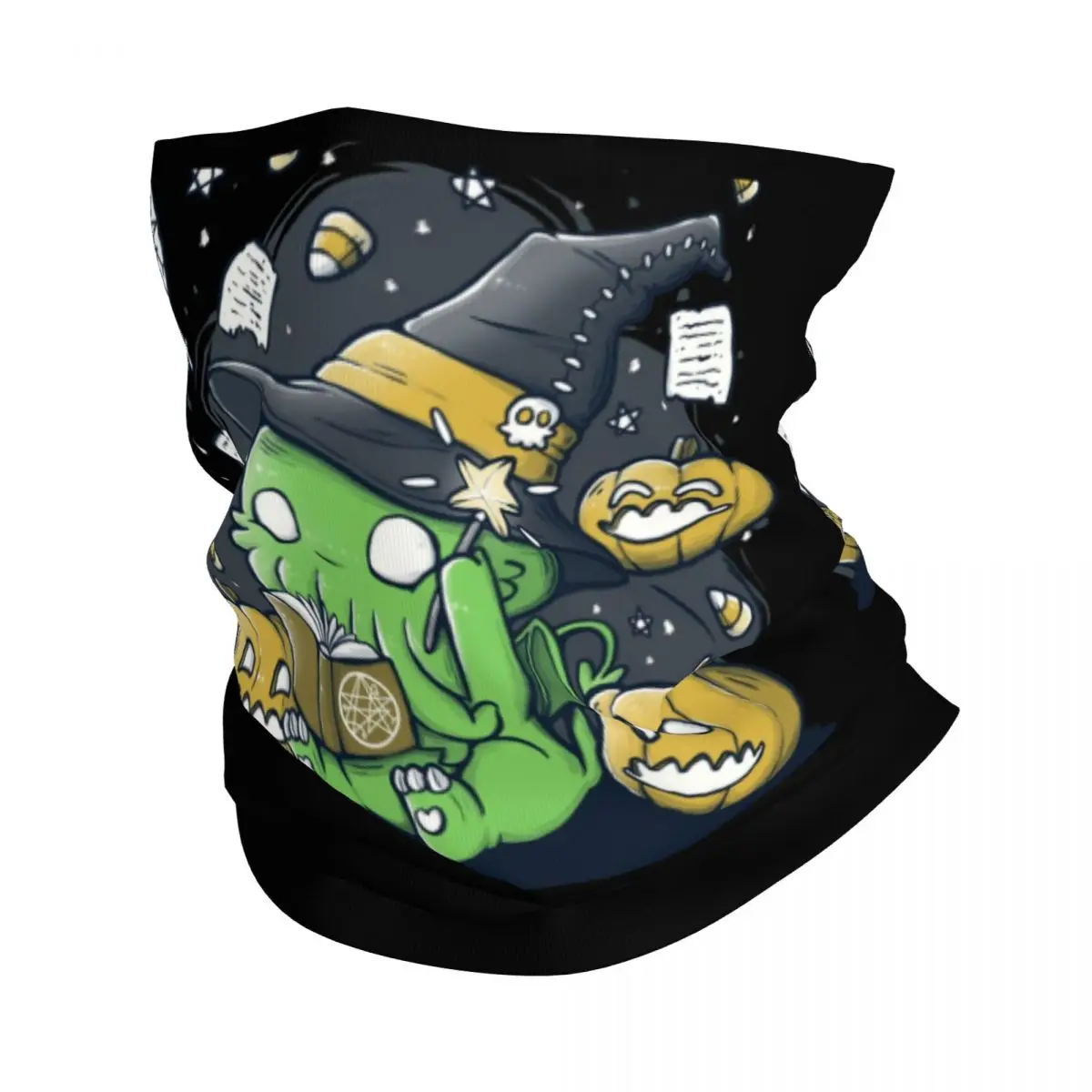 Funny Cthulhu Halloween Bandana Neck Warmer Women Men Winter Hiking Ski Scarf Gaiter Lovecraft Monster Face Cover