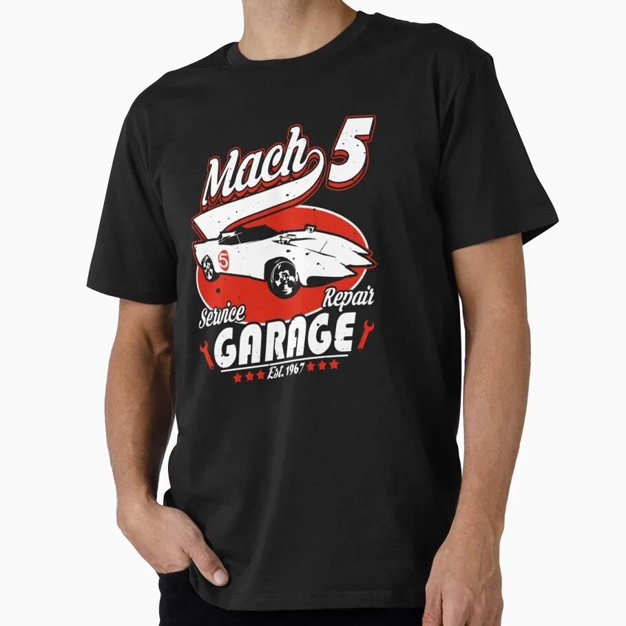 

1208 Speed Racer X 80s Manga Mach 5 gift t shirt for Anime lover 100% Cotton Y2K Clothes Men's All size S-6XL Cartoon print Tops