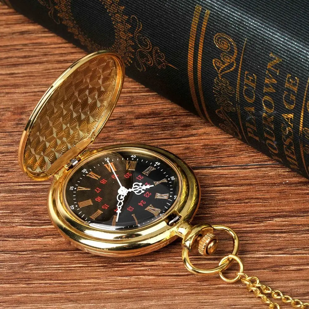 Flip Round With Necklace Vintage Pocket Mechanical Fob Watches Pocket Watch