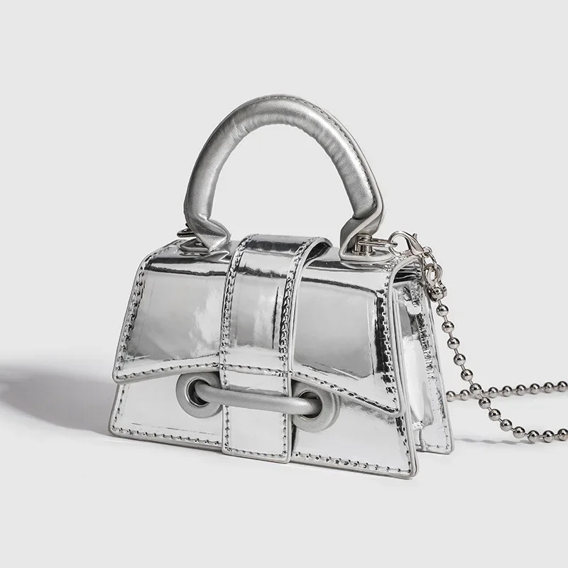 

Vintage Women Silver Beading Chic Crossbody Bag Luxury Shoulder Clutch Bag Fashion Mini Coin Purse Cute Cosmetic Storage Handbag
