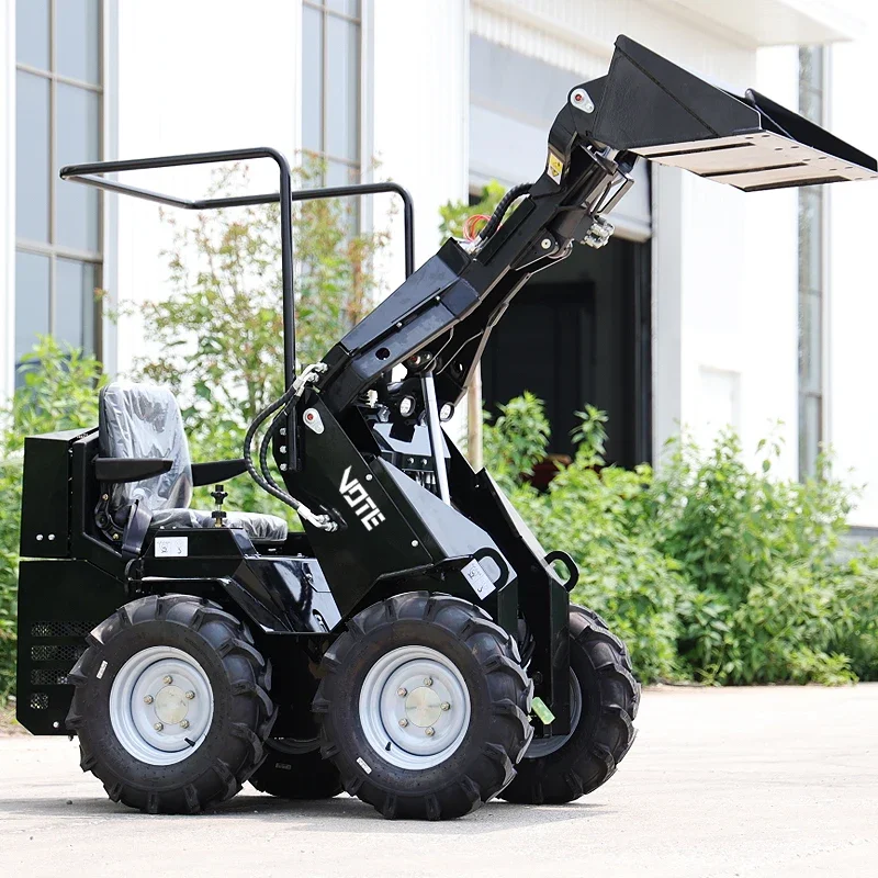 Hot Small Skid Steer Front End Loader With Bucket Compact Skid Steer mini Loader Mini Skid Steer Loader 800 kg customized