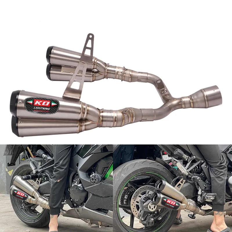 For Kawasaki Z1000SX ninja1000sx 2020 2021 2022 2023 Modified Motorcycle Link Pipe Exhaust Muffler Tubes Titanium Set System