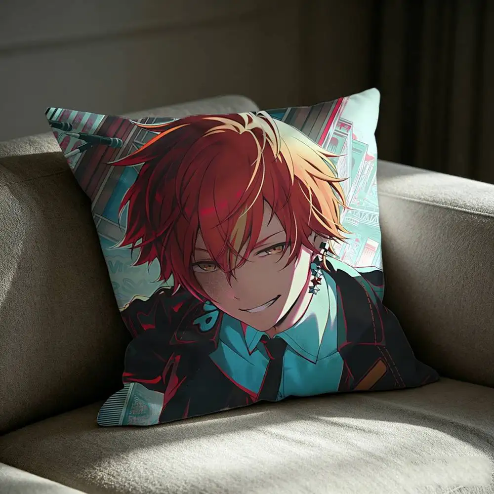 PJSK A-Akito Shinonome After the Fire Square Sofa Pillow Cover Solid Color Living Room Home Decor Cushion Case