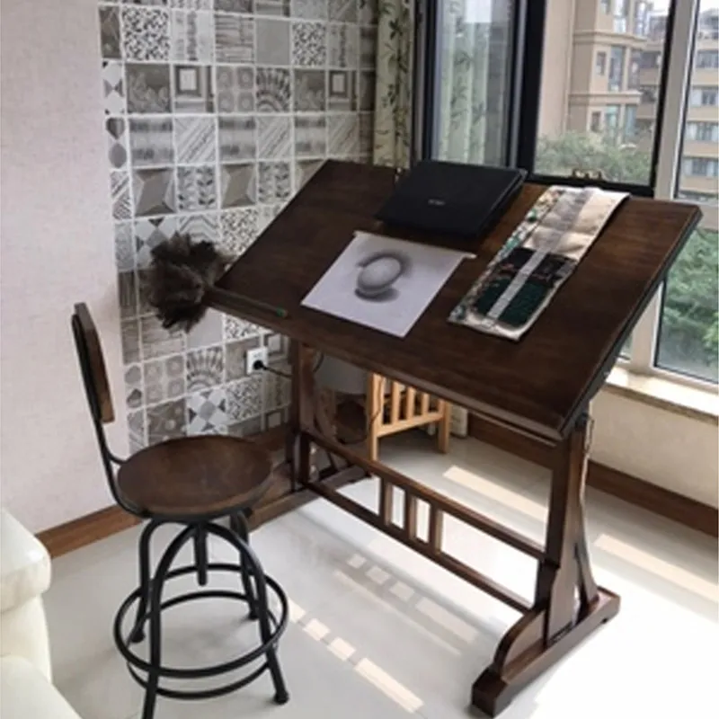 Calligraphy table wrought iron lifting painting table drawing table desk