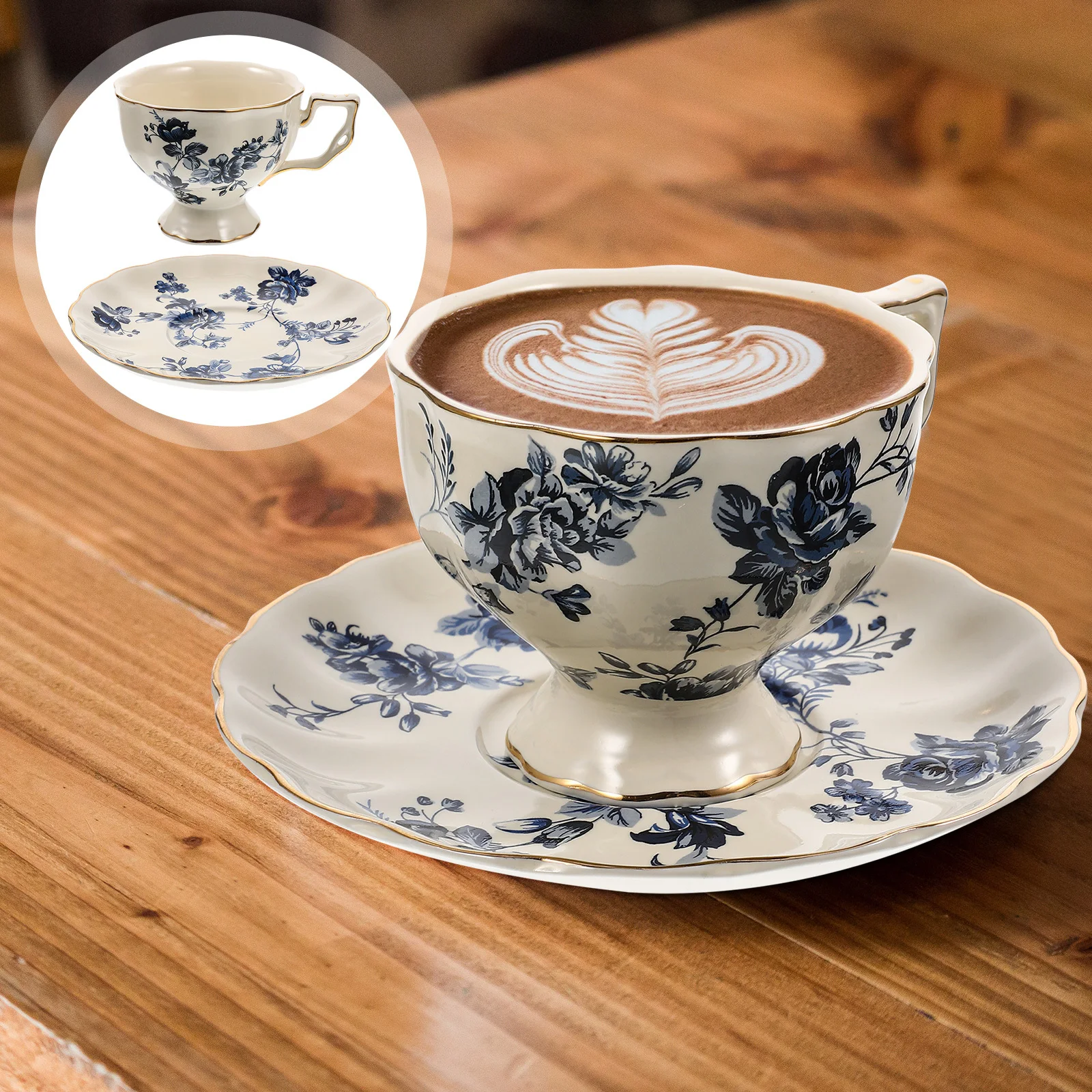 

1Set Ceramic Coffee Cup Saucer Lightweight Milk Mug Smooth Rim for Home Office Cafe Restaurant Daily Use