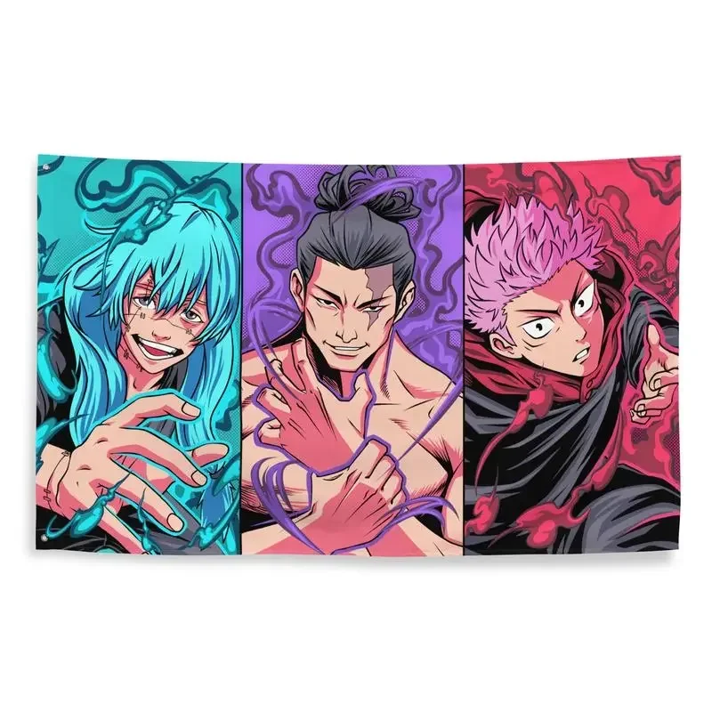 Yuji Todo Mahito Anime Flag Outdoor Decor Garage Decoration for Bedroom Advertising Custom Flags Barber Shop Tapestry Wall Art
