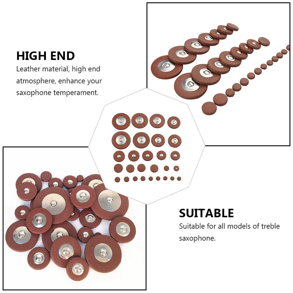 

Saxophone Mouthpiece Pads Mat Set Alto and Felt Musical Instrument Brown Replacement