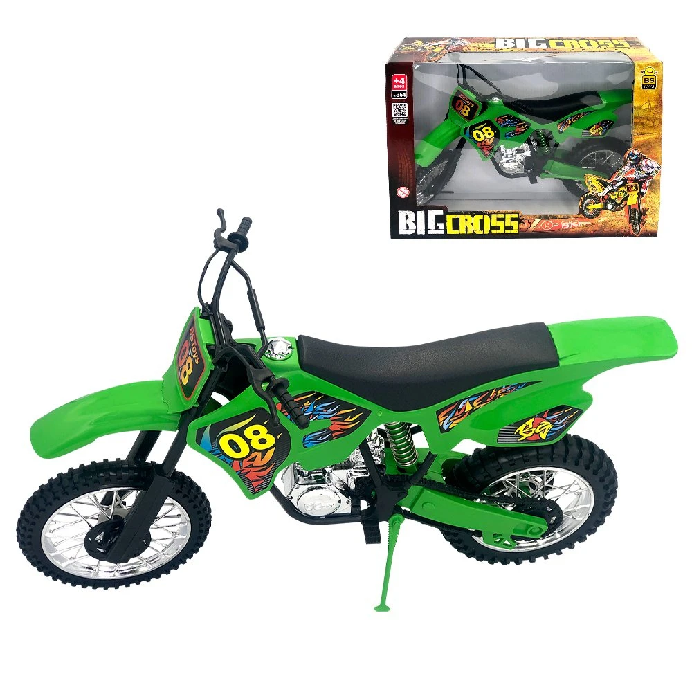 Motocross Motorcycle Toy with Support-Green