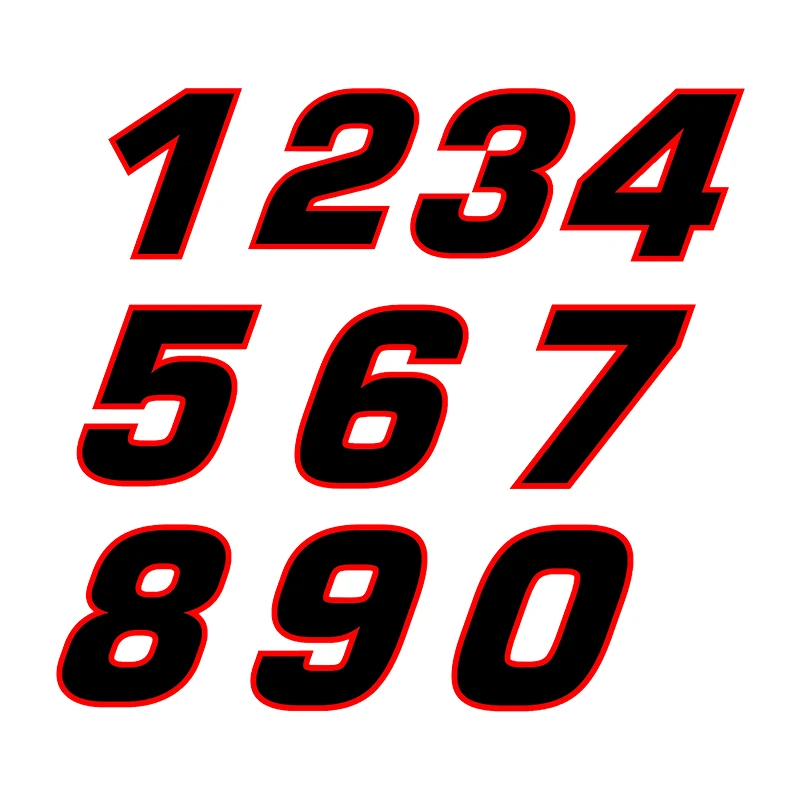 

A0325# Various Sizes Removable Decal Racing Number 1 2 3 4 5 6 7 8 9 0 Car Sticker Waterproof Motorcycle Helmet Accessories