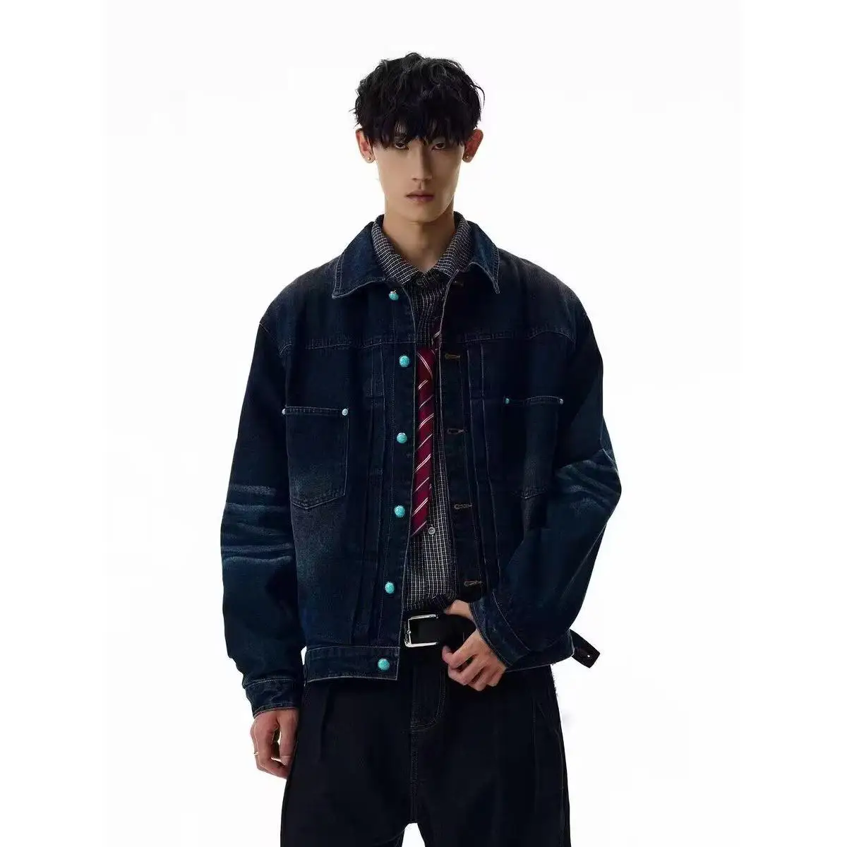 

Loose Fit Men's Jaet 2024 Spring Autumn Sli Streetwear Hong Kong Sle High Street Trend Harajuku Korean Version Jaet