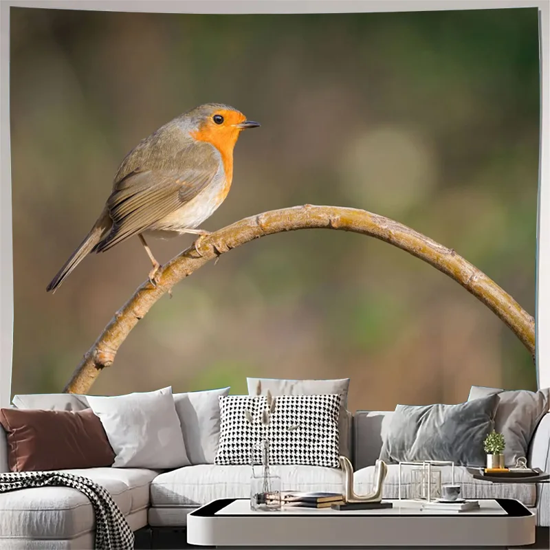 Minimalist Bird Wall Tapestry Canvas Print Aesthetic Nature Wildlife Decor Art for Living Room Bedroom Boho Home