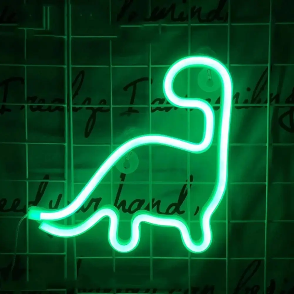 Neon Light Eye-catching Dinosaur Shape LED Neon Sign Night Lamp Room Decoration Gift for Wedding