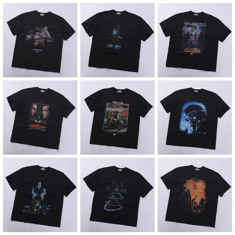 

KITH ex Loose Fit Cotton T-irt ort Sve Bla Summer Faion Streetwear Youthful Printed Casual round Ne Top