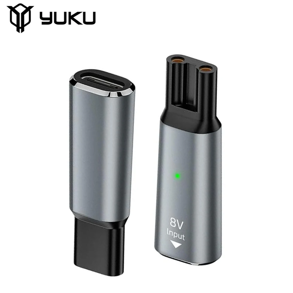 YUKU 8V HQ850 Type-C Shaver Charger Adapter Charging Converter for Philips One Blade QP2530 QP2630 Electric Beard Trimmer