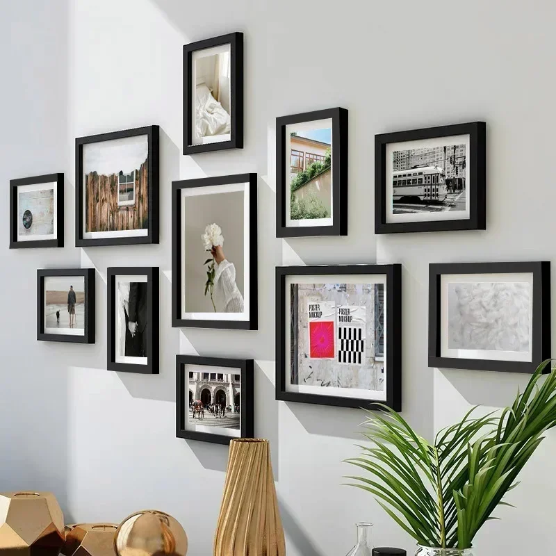 

Custom 11pcs Photo Frames For Pictures Wall Picture Frame Wooden Frame Wall Hanging Photo Decor Wedding Party Home Decoration