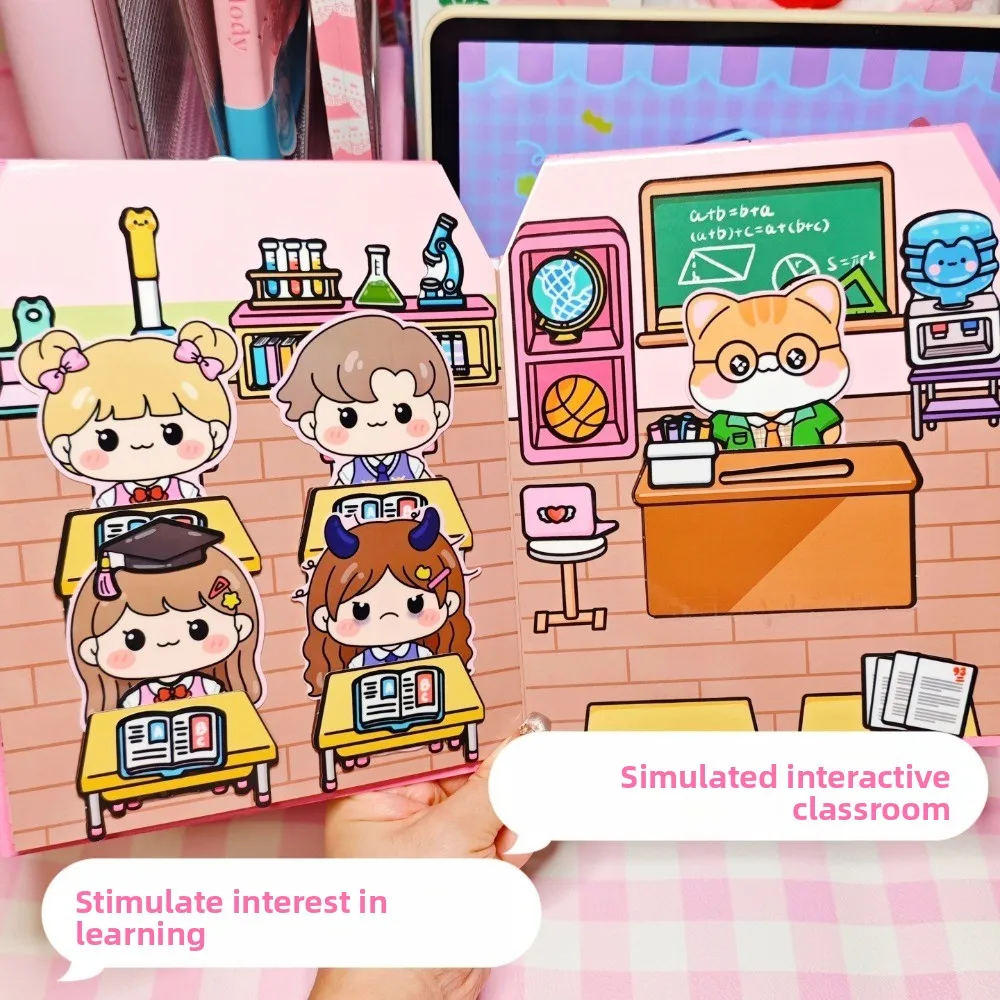 

Cute PET Quiet Book Stickers Cartoon Handmade 3D Sticker Book Educational Miniature Scene Stickers Holiday Gifts