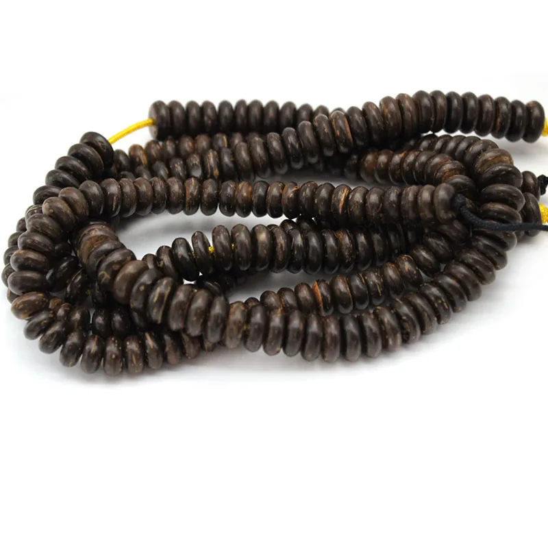 110PCS Natural Coconut Shell Crafts Beads Flat Wood Beads Spacer Beads for DIY Handmade Bracelet Jewelry Making Accessories