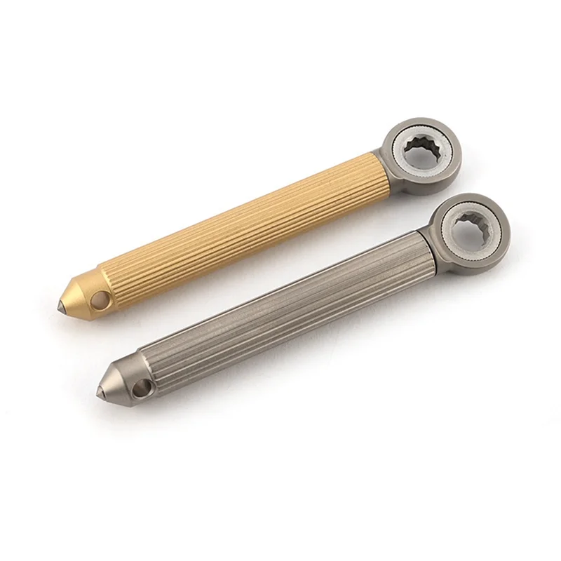 AT13 Multifunctional Tools Wrench Flat Screwdriver  Keychain Window Portable Brass 1Set