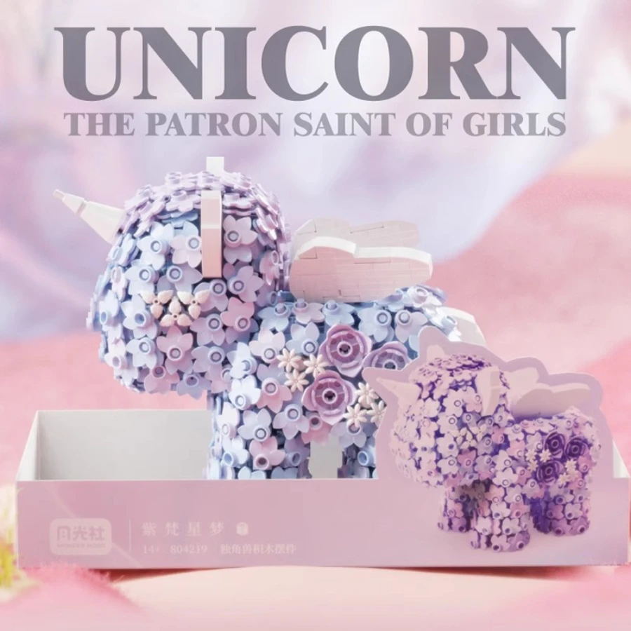 

Flower Unicorn Small Particle Building Blocks Unicorn Girl Puzzle Assembly Toy Gift Action Figure Dolls Toys Furniture