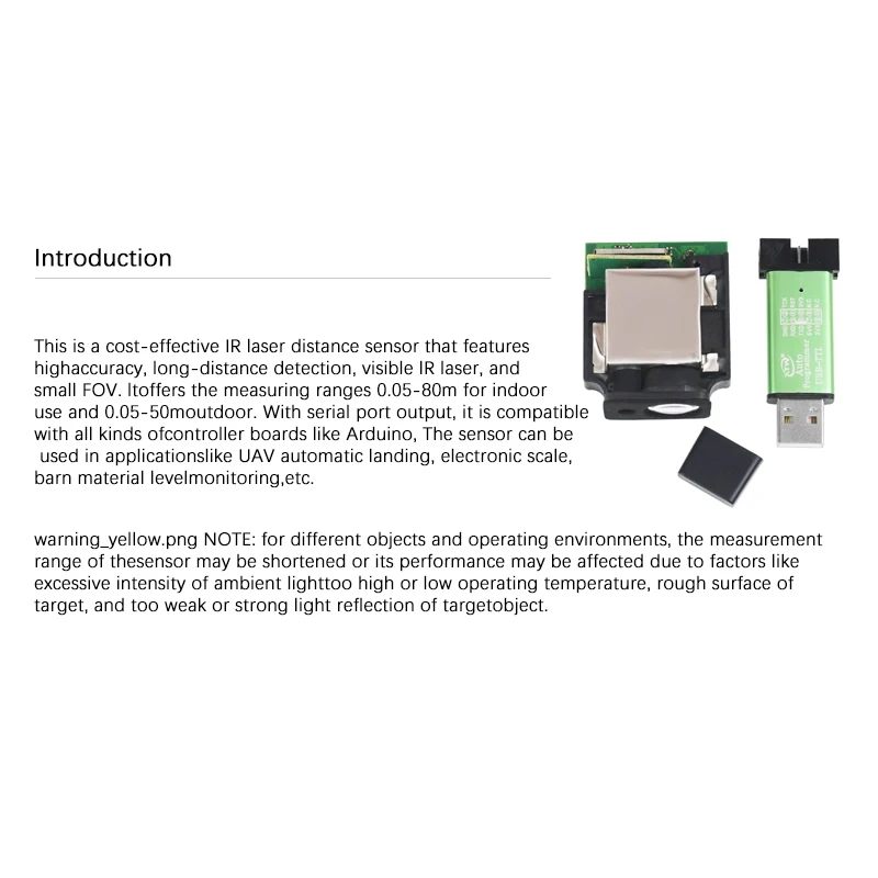 20hz high Accuracy 80m Laser Sensor Range finder Distance measuring module TTL interface ardunio