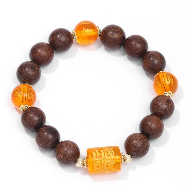 Six Character Mantra: Transfer Beads, Sandalwood Bracelets, Men and Women Get Rich, Couple Beads, Bracelets, Girlfriend Gifts