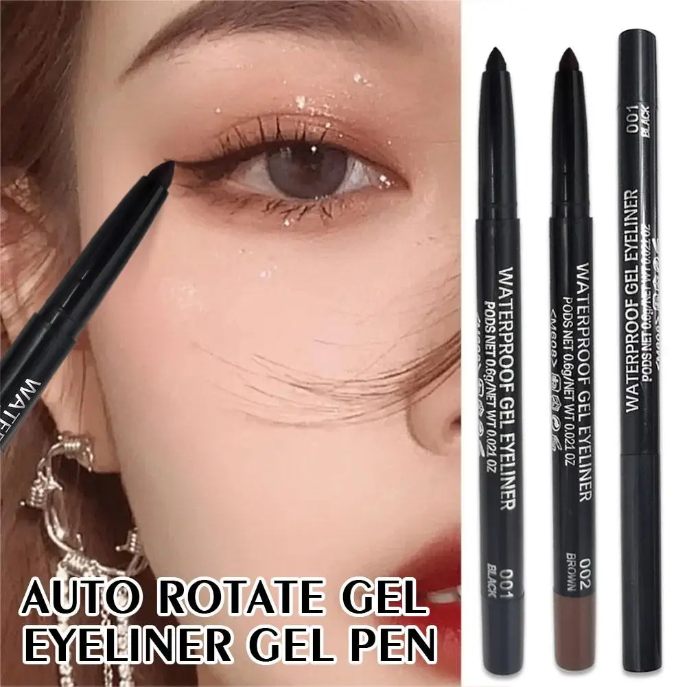 Waterproof Eyeliner Pencil Silky Gel Matte Brown Black Quick Drying Beginner-Friendly Eye Tool Makeup Smudge-Proof Outline S4F8