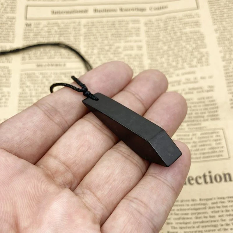 Rhombus Shungite Pendant Natural Stone Jewelry Accessory for EMF Protection