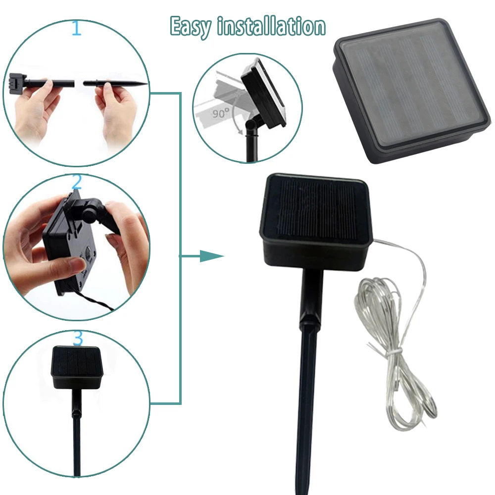 NEW 68MM*68MM Light Emitting Diode Light String Solar Battery Box Power Controller Outdoor Water Proofing IP65 8 Display Modes