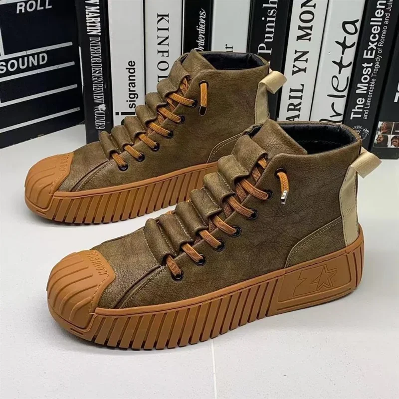 

Autumn and Winter Men Boots Increased Boots Lace-up Casual Shoes Board Shoes High Quality Outdoor Boot British Style New