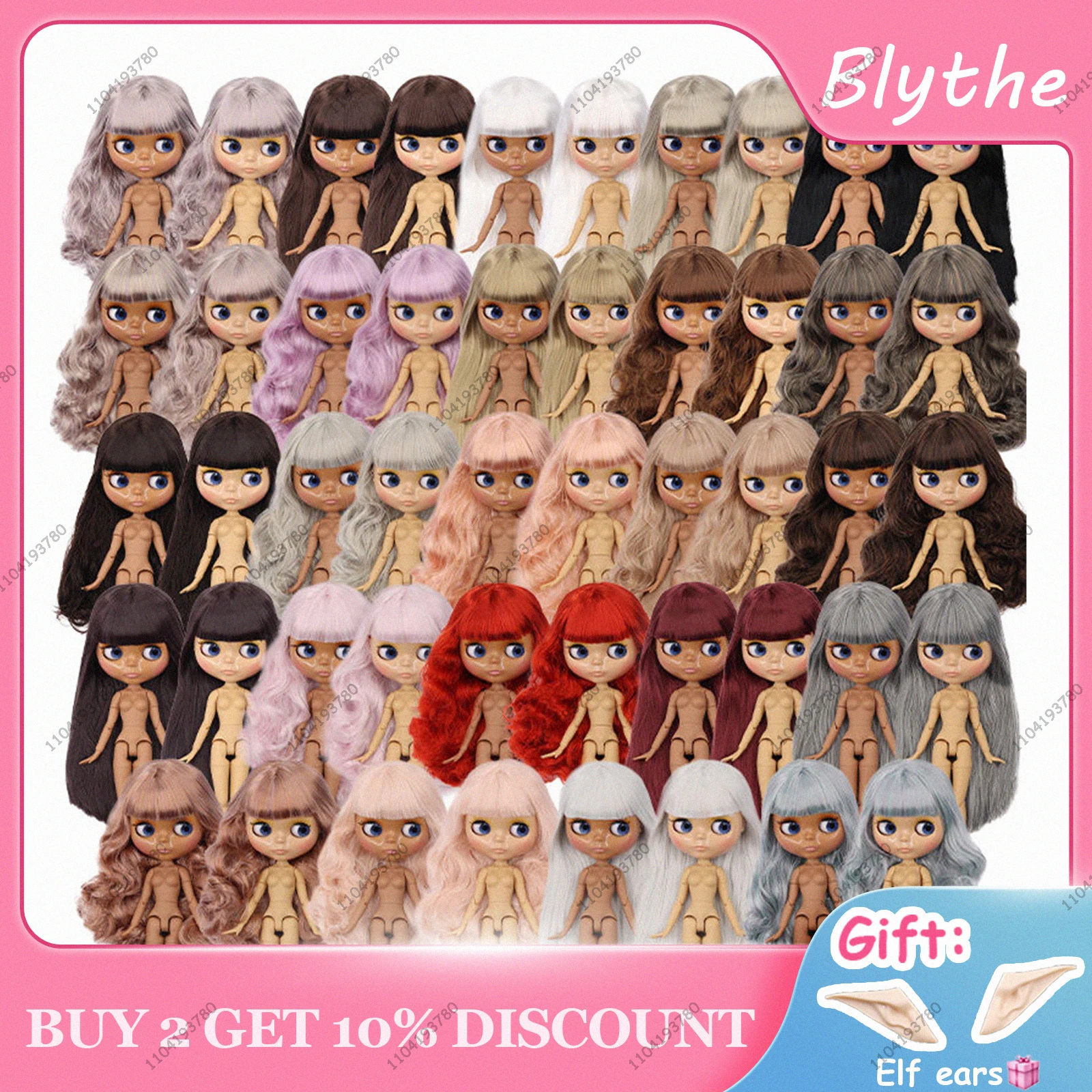 

ICY DBS Blyth Doll 19 Joints 30CM 1/6 Body BJD Doll Glossy Face Tan Skin Dark Skin Hand-Painted Finished Makeup DIY Hair Style