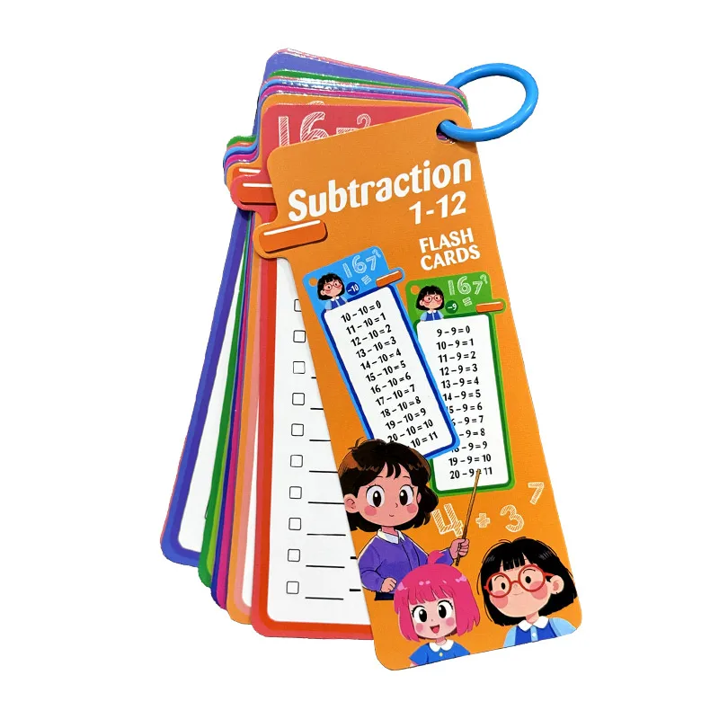 Reusable Flashcards Erasable Math Practice Cards for Kids Learning Addition Subtraction Division Early Education Toy