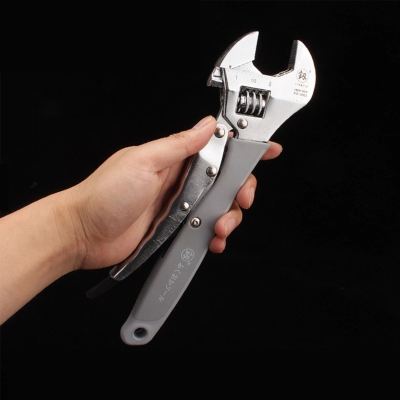 Large Opening Adjustable Spanner Monkey Wrench Adjustable Angle Slide Wrench 10 Inch Household Automotive Repair Tools KXRE