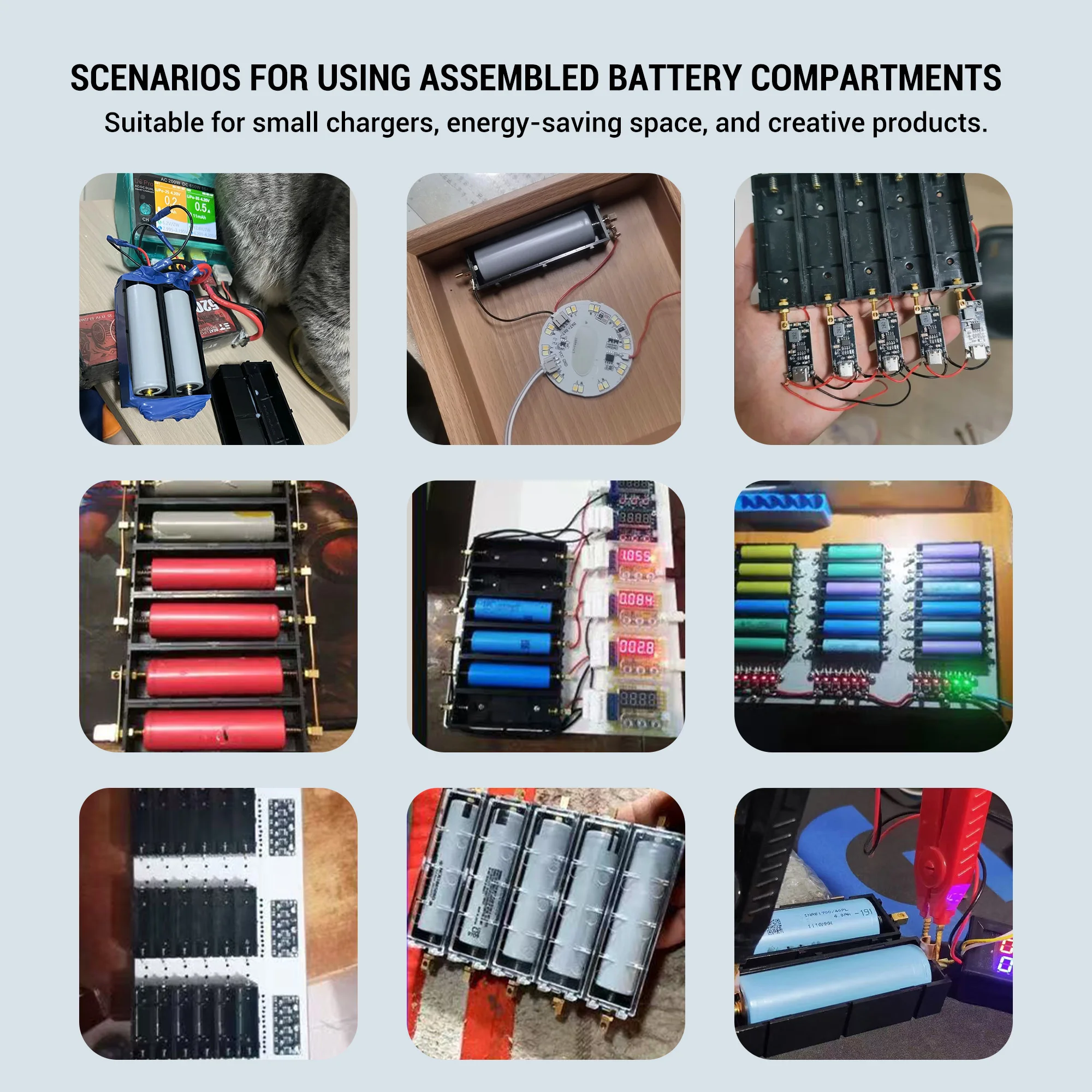 Heltec Verbesserter Pin-Typ Steckbarer Batteriehalter für 18650/21700, 1-4S, 3A/24A - Geeignet für DIY-Modifikationen, PCB-Montage usw. – Detail 11