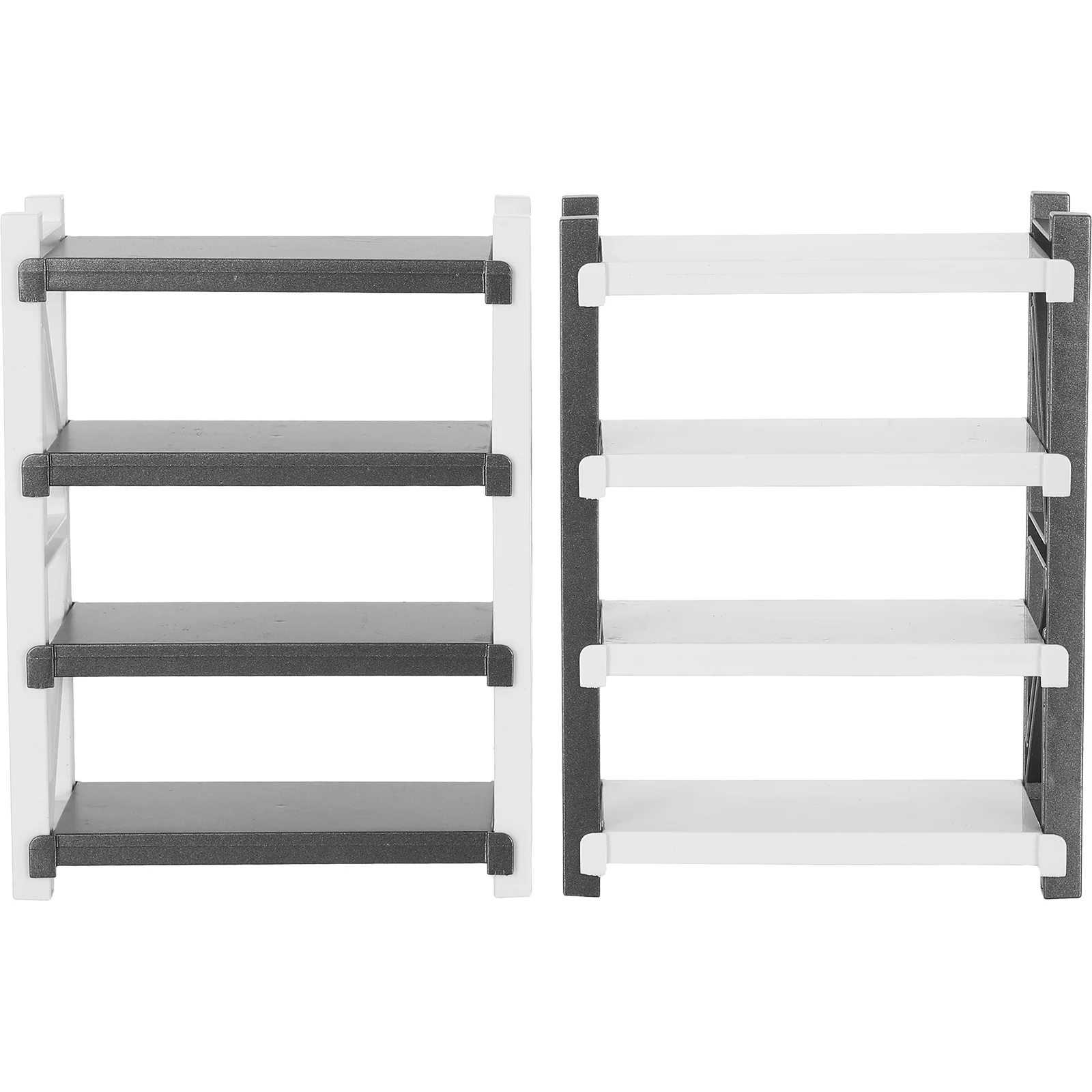 

2Pcs Dollhouse Mini Storage Cabinet Realistic Warehouse Shelves Compact Trinket Holder for Childrens Imaginative Play Micro