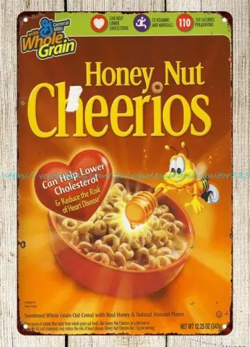 Honey Nut cereal box metal tin sign plaque collectible home decor