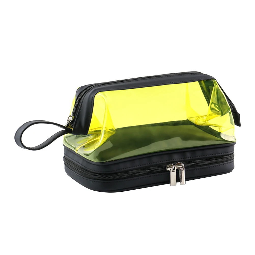 

Bag Travel Toiletry Organizer Waterproof TPU PU Yellow Storage Pouch Makeup Accessories Shampoo Box