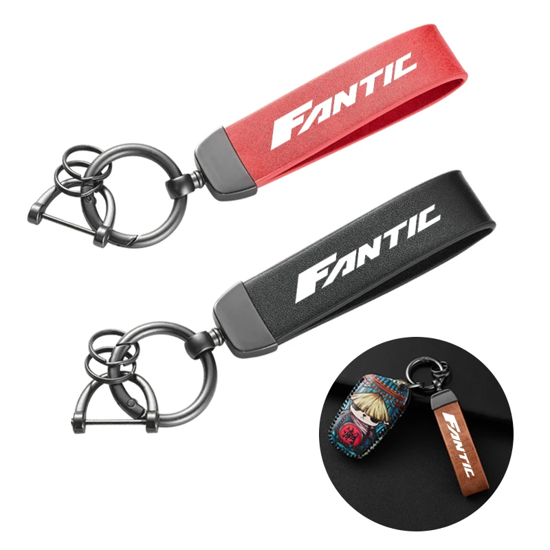 Motorcycle Color Changing Leather Trendy Brand Keychain For FANTIC CABALLERO FLAT TRACK 125 250 RALLY SCRAMBLER Accessories
