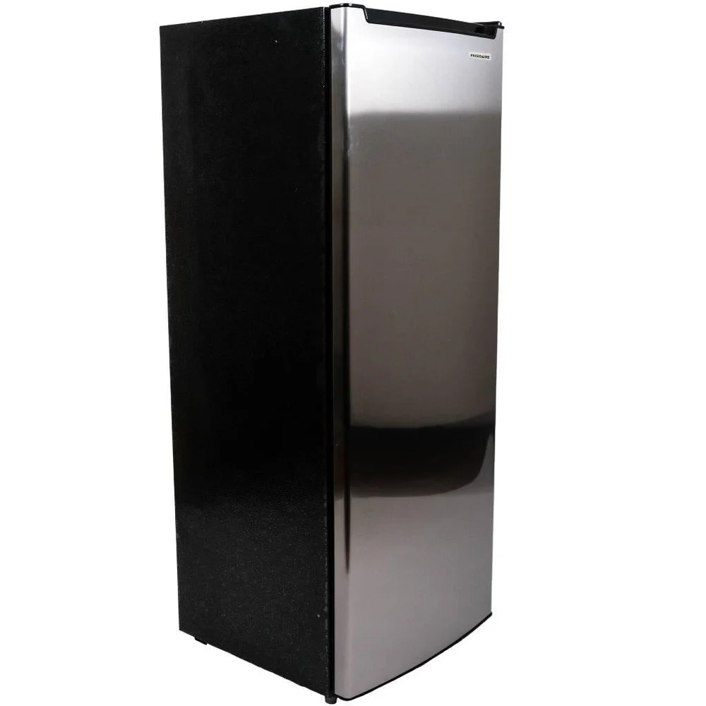 6.5 Cu Ft Upright Freezer Adjustable Temperature Control 6 Wire Shelves Manual Defrost Space Saving Design Platinum Finish