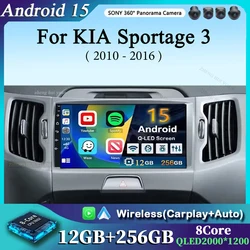 Android 15 Car Radio for KIA Sportage 3 2010-2016 Multimedia Video Player Navigation Wireless GPS Stereo Carplay 4G Head Unit